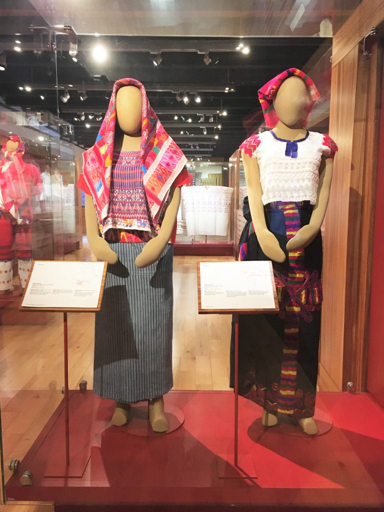 mayan clothing on dummies in museum